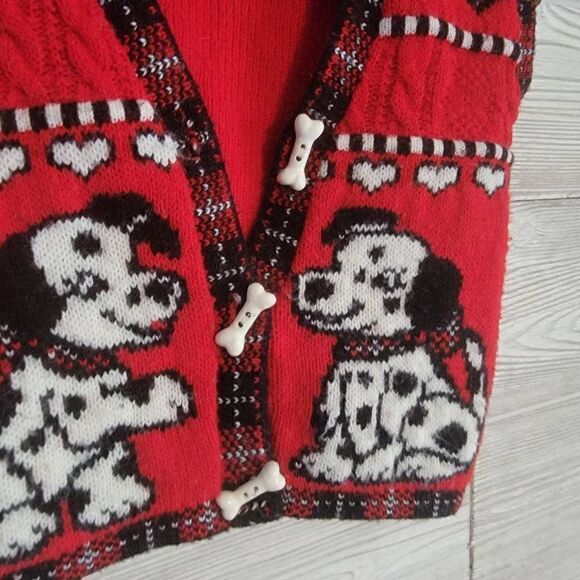 Heartworks Girls Sweater Vest Dalmatian Dogs SZ 4 Hearts Acrylic Puppy 101 - Picture 2 of 4